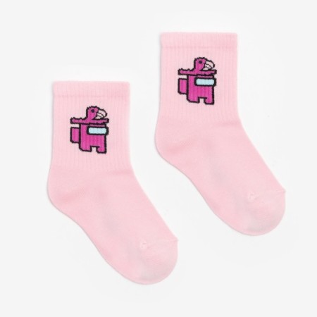 Children's socks "Among us", pink color, size 14 (23-25)-1