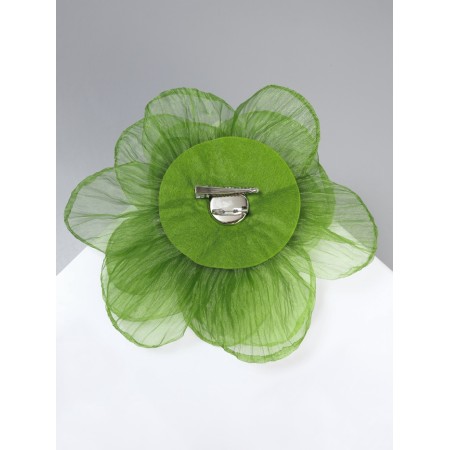 Tekstil “Flower” brooch voluminous, weightless, green color-1