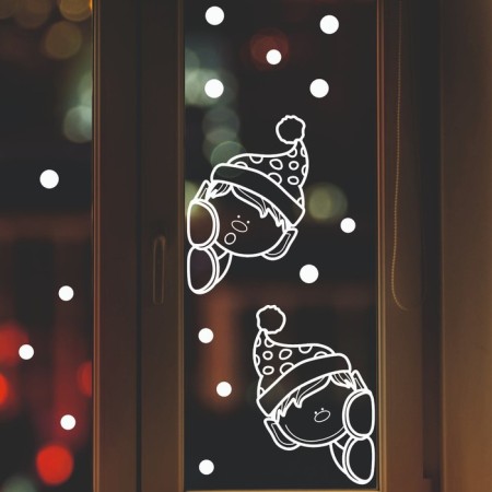 Decorative sticker for windows "Gnomes" 50x38 cm