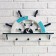 Interior hanger "helm", 3 hooks, white-blue, 45 x 28 x 5 cm