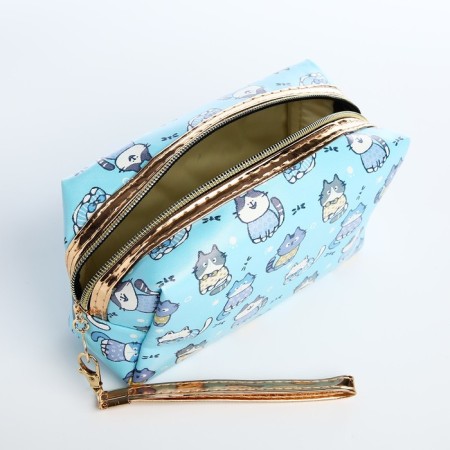 Cosmetic bag with lightning, blue color-2