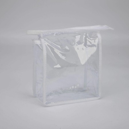 Cosmetic bag with lightning, white/transparent color-1