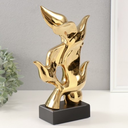 Souvenir ceramics "Three birds" gold 8x17.5x29.5 cm-1