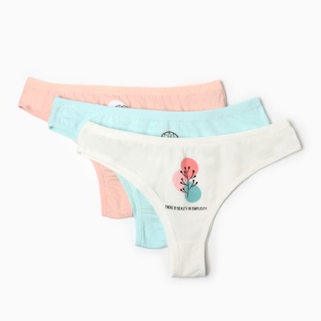 Set of female panties tango 3 pcs, color mix, size 44 (m)