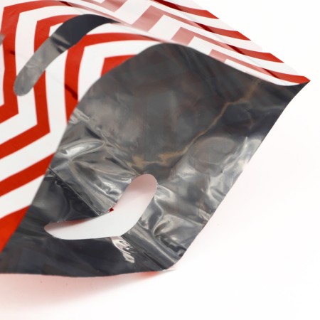 Gift, metallized package, "zig-zag" red 17x25 cm, 20 microns 10 pcs set-4