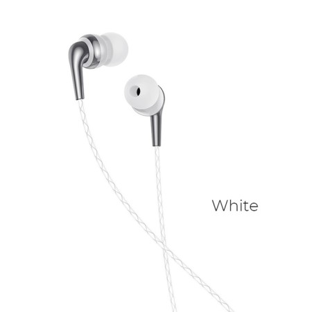 Hoco M71 headphones, wired, vacuum, microphone, 3.5 mm, 1.2 m, white-1
