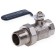 Ballic Aqualink, PN 50, inner/outer thread 1 1/4 ", drive, straight, handle, nickel.