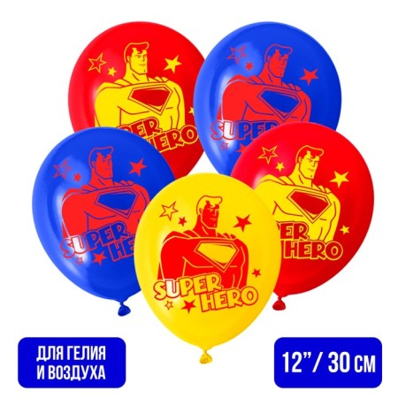 Batman Airy ball, 12 inch, latex, 5 pieces, superheroes-1