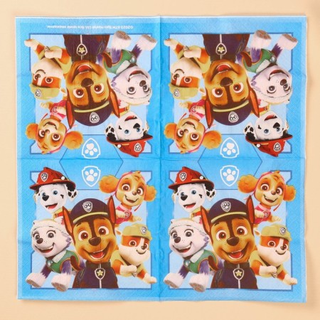 Paper napkins, 33x33 cm, 20 pieces, 3-layer, puppy patrol-6