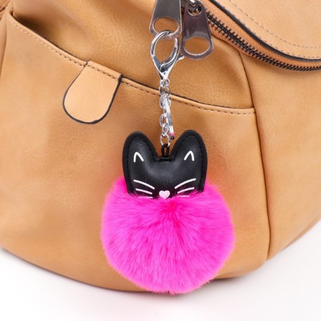 Fluffy on the ring "Cat" d = 7 cm mix