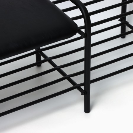 Athery for shoes with a luxury seat, 79 × 33 × 36 cm, 2 shelves, black color-4