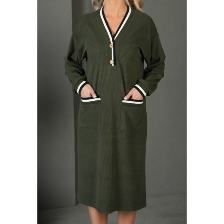 Women's dress, size 46, khaki color-2