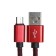 MicroUSB cable - usb, 2.1 a, nylon braid, 2 meters, red