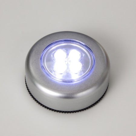 Night Pushlite "Circle" 4 diodes, 3AAA silver 2.5x6.5x6.5 cm Risalux-2