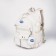 School backpack from textiles, 6 pockets, milk color