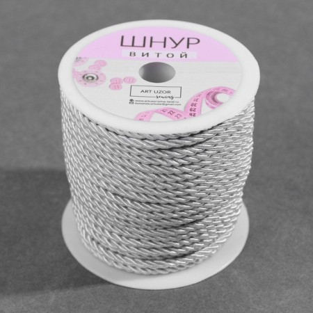 Cord twisted, d = 3 mm, 25 ± 1 m, silver color-3