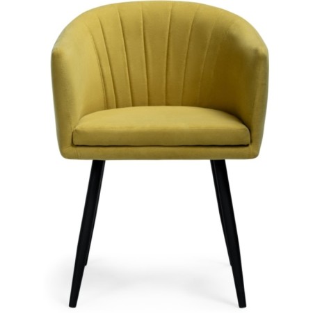 Stool on a metal frame of the jack metal/velor, black/yellow 59x57x83 cm-1