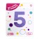 Foil ball 40 "number 5", color pastel purple SLIM