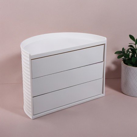 Organizer for storage, rotating, 3 sections, 27 × 15 cm, white color-6