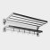 Hinged shelf with a holder of towels, 5 moving hooks, silver color