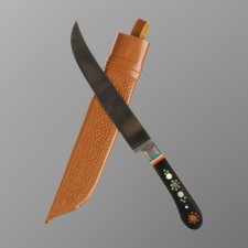 Knife Pchak Sharkhon - Big, Plastic, Erm Mehendi, Garda tin. ShH-15 (16-17 cm)