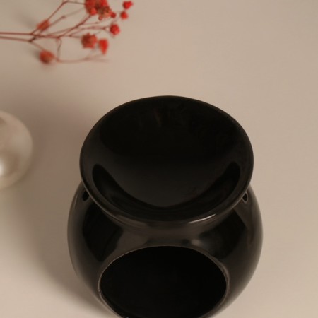 Aroma lamp ceramics "I love myself" black 7.2x7.2x7.8 cm-6