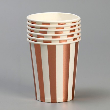 A glass of paper "strip", set ", 6 pcs., Color pink gold-1