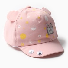 Baby Minaku cap with ears, pink color, rr 44-46
