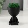 Kashpo concrete mini "Mr. Green Yog" with moss black 5.3x6x7 cm (moss green stabilizer.)