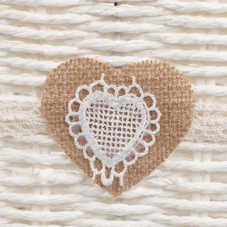 Stelly Paper basket "Heart", 25x18x14 cm, white-3