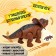 Triceratops dinosaur, lays eggs, projector, light and sound, brown color