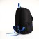 School backpack from textiles on lightning, 5 pockets, black/blue color