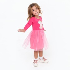 Dress for girls, raspberry color, height 98 cm