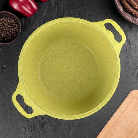 Trendy Style pan, 6 l, glass cover, anti -stick coating, green color-9