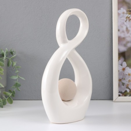 Souvenir ceramics "Infinity and ball" Sand-white 14.5x5x25.5 cm-1