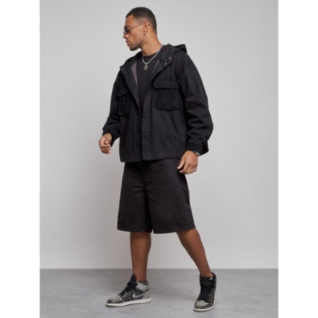 Jeaning jacket men's, size 48, black color-1