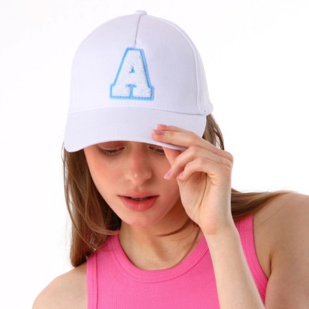 Women's cap "A", white color, rr 56-8