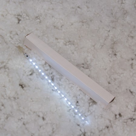 Garland "icicles" melting 0.3 m, IP44, transparent thread, 18 LED, white glow, overflows, 220 V-7