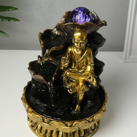 The desktop fountain from the network, backlight "Elder at water leaves" 20.5x20.5x26.5 cm-5