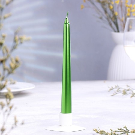 A set of antique candles, 1.9x 20 cm, 6 pieces, green metallic-1