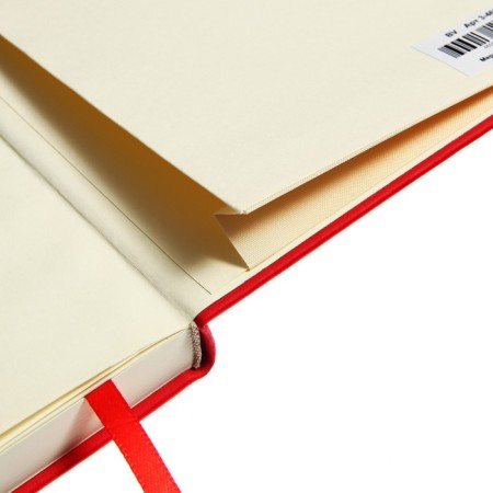 Diary of Leduced A5, 160 sheets MEGAPOLIS VELVET, solid cover, artificial leather, lies, on an elastic band, tinted block 70 g/m2, red-15