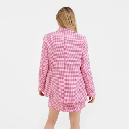 Jacket female double -breasted mist p. 42, pink/white-3