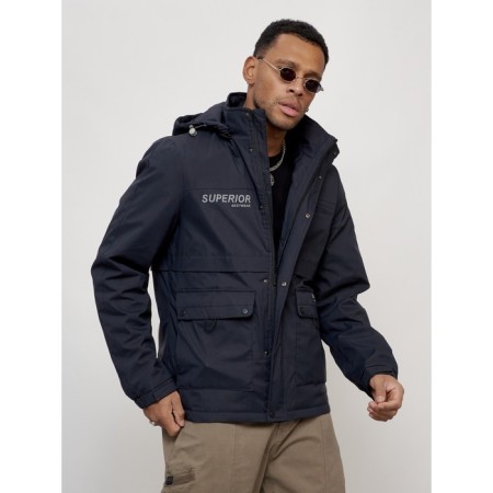 Sports male jacket, size 48, dark blue color-2