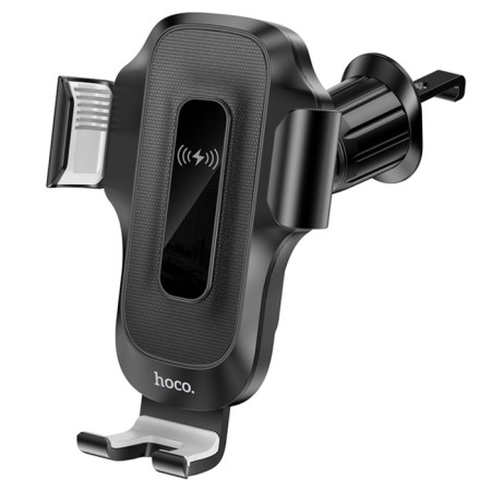 HOCO HW2 car holder, wireless charging, for 4.5-7.0 inches, 15 watts, black