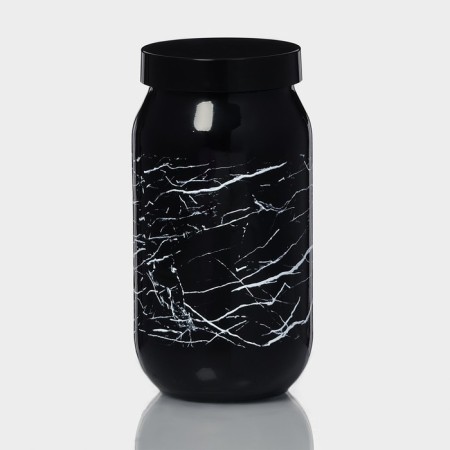 Glass Bank for bulk products "Marble", 1 liter