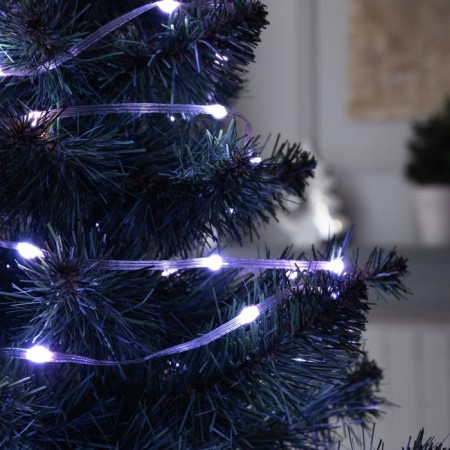 Smart garland "thread" 15 m dew, IP20, silver thread, 100 LED, control from the application, glow RGB, USB-5