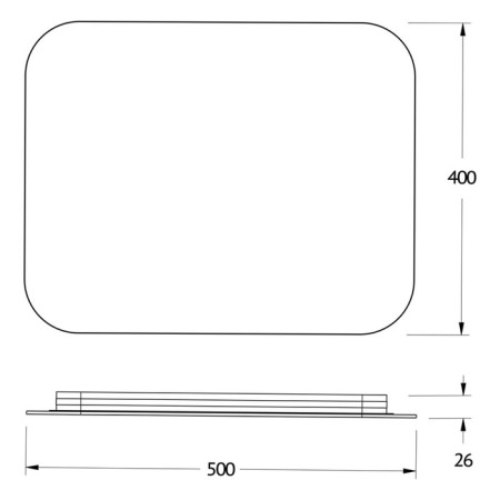 Mirror with Defesto LED lighting 15 W, 50x40 cm, IR - switch, neutral white light-1
