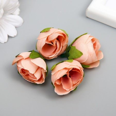 Budon on the leg for decoration "Rose Pionoid bud" Cream 2.5x3 cm-2