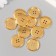 Buttons plastic 4 punctures "gold" 3x3 cm set 10 pcs