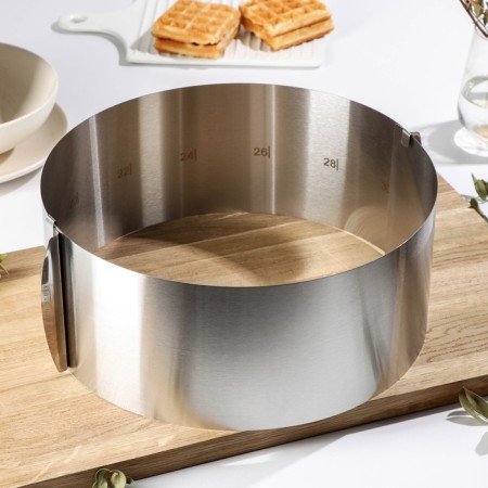Baking form with size adjustment, shares, 16-30 cm, h = 12 cm, chrome color-1